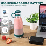 Portable USB Rechargeable Mini Blender – Travel Juice Maker Bottle (380ML