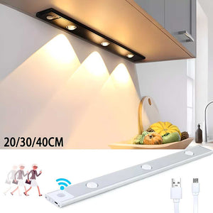 LED PIR Motion Sensor Cabinet Light – USB Rechargeable Wireless Night Light for Wardrobe & Kitchen